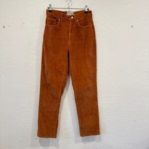 Everlane Baby Cord Cheeky Pants Womens 26 Regular Orange-Brown Straight Leg